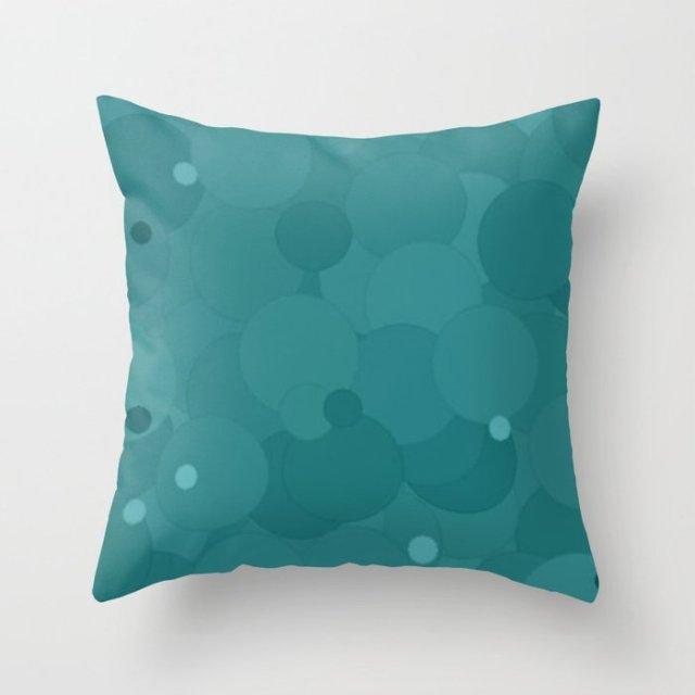Trend Color Teal Blue Cushion Cover Polyester Geometric Teal Decorative Throw Pillows Covers For Couch Living Room Bedroom Pillow Cover Decorative Pillows Home Decoration Throw Pillowcase 45x45CM