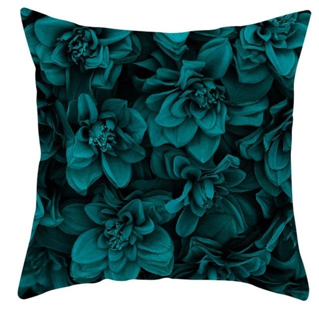 Trend Color Teal Blue Cushion Cover Polyester Geometric Teal Decorative Throw Pillows Covers For Couch Living Room Bedroom Pillow Cover Decorative Pillows Home Decoration Throw Pillowcase 45x45CM