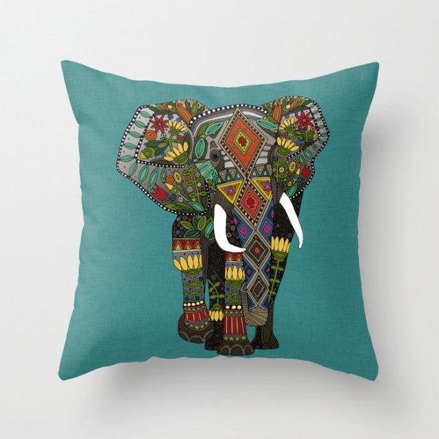 Trend Color Teal Blue Cushion Cover Polyester Geometric Teal Decorative Throw Pillows Covers For Couch Living Room Bedroom Pillow Cover Decorative Pillows Home Decoration Throw Pillowcase 45x45CM