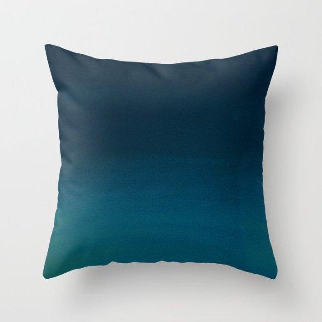 Trend Color Teal Blue Cushion Cover Polyester Geometric Teal Decorative Throw Pillows Covers For Couch Living Room Bedroom Pillow Cover Decorative Pillows Home Decoration Throw Pillowcase 45x45CM