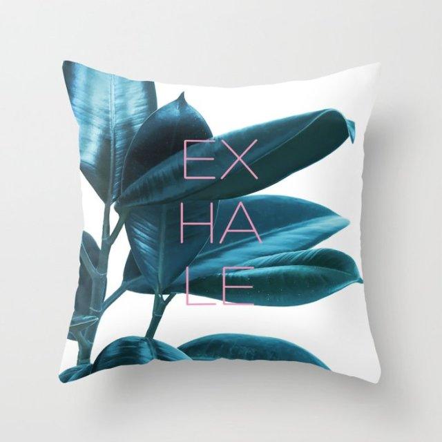 Trend Color Teal Blue Cushion Cover Polyester Geometric Teal Decorative Throw Pillows Covers For Couch Living Room Bedroom Pillow Cover Decorative Pillows Home Decoration Throw Pillowcase 45x45CM