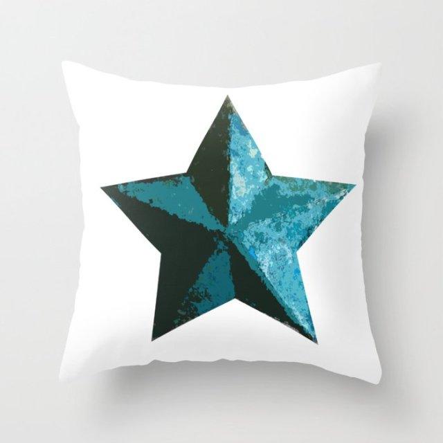 Trend Color Teal Blue Cushion Cover Polyester Geometric Teal Decorative Throw Pillows Covers For Couch Living Room Bedroom Pillow Cover Decorative Pillows Home Decoration Throw Pillowcase 45x45CM