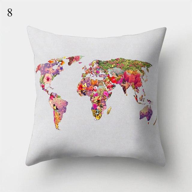 Vintage Art Pillow Print Cushion Cover Sofa Living Room Throw Pillow Covers Blue And Gold Modern Decorative Cushion Covers Charming Decrative Pillowcases