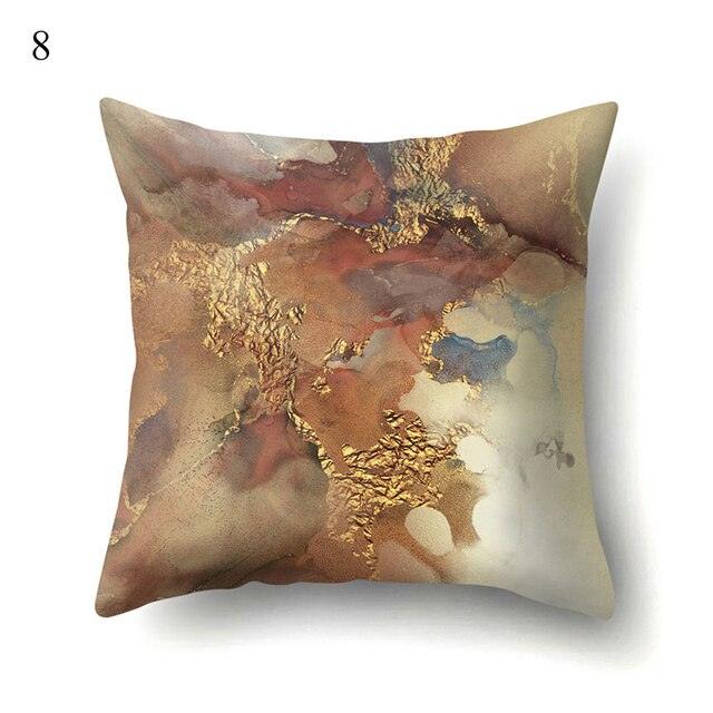 Vintage Art Pillow Print Cushion Cover Sofa Living Room Throw Pillow Covers Blue And Gold Modern Decorative Cushion Covers Charming Decrative Pillowcases