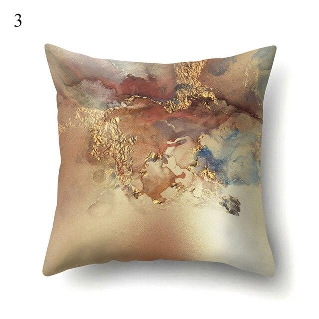 Vintage Art Pillow Print Cushion Cover Sofa Living Room Throw Pillow Covers Blue And Gold Modern Decorative Cushion Covers Charming Decrative Pillowcases