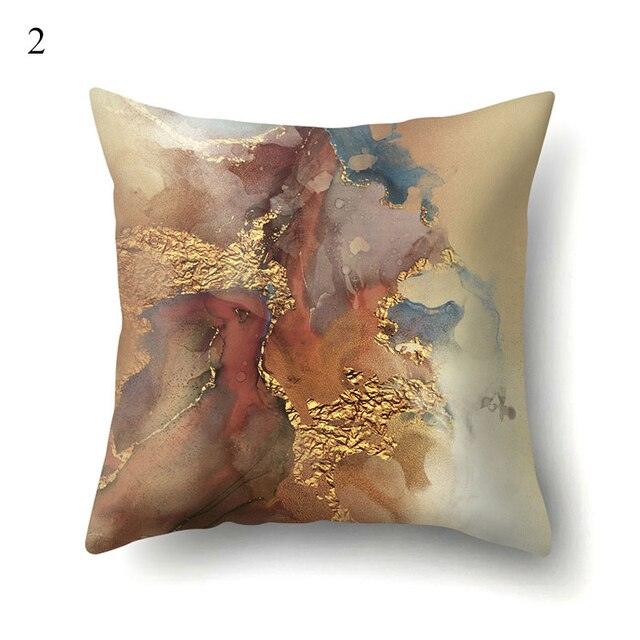 Vintage Art Pillow Print Cushion Cover Sofa Living Room Throw Pillow Covers Blue And Gold Modern Decorative Cushion Covers Charming Decrative Pillowcases