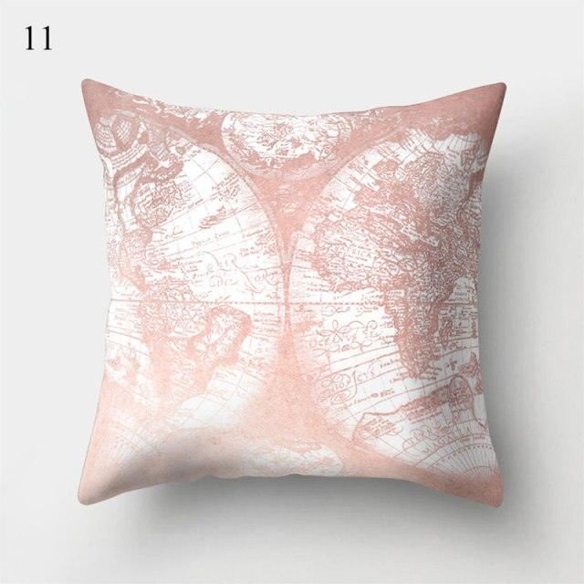 Vintage Art Pillow Print Cushion Cover Sofa Living Room Throw Pillow Covers Blue And Gold Modern Decorative Cushion Covers Charming Decrative Pillowcases