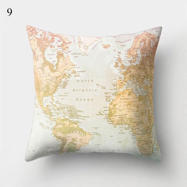 Vintage Art Pillow Print Cushion Cover Sofa Living Room Throw Pillow Covers Blue And Gold Modern Decorative Cushion Covers Charming Decrative Pillowcases