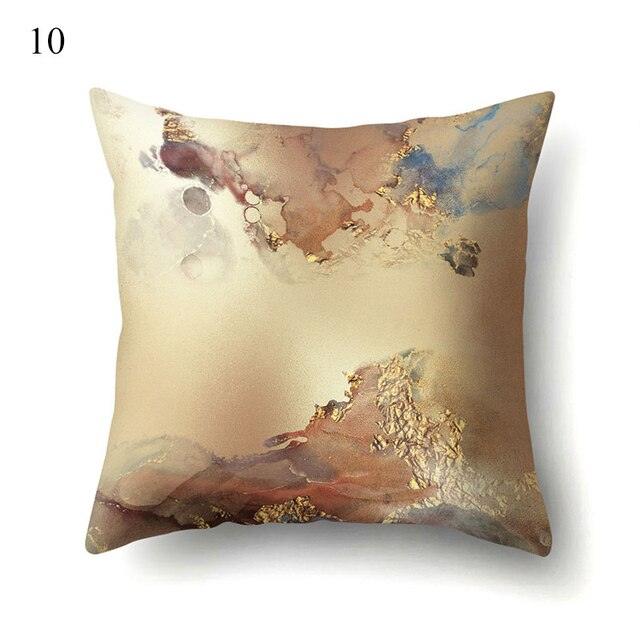 Vintage Art Pillow Print Cushion Cover Sofa Living Room Throw Pillow Covers Blue And Gold Modern Decorative Cushion Covers Charming Decrative Pillowcases