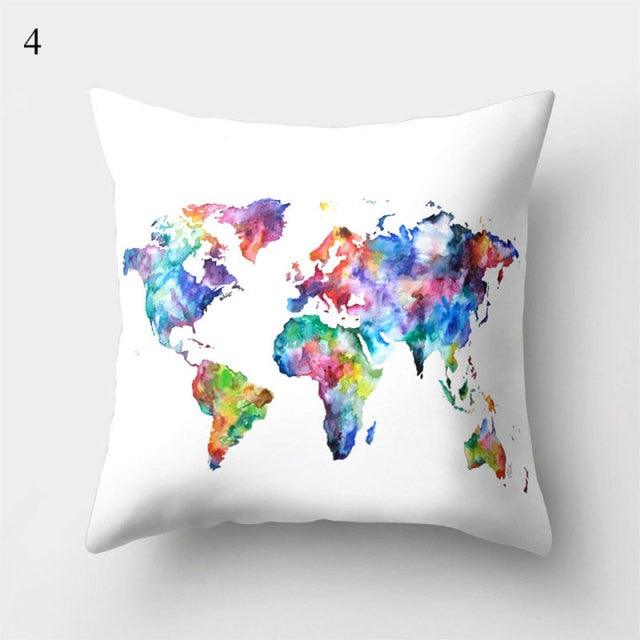 Vintage Art Pillow Print Cushion Cover Sofa Living Room Throw Pillow Covers Blue And Gold Modern Decorative Cushion Covers Charming Decrative Pillowcases