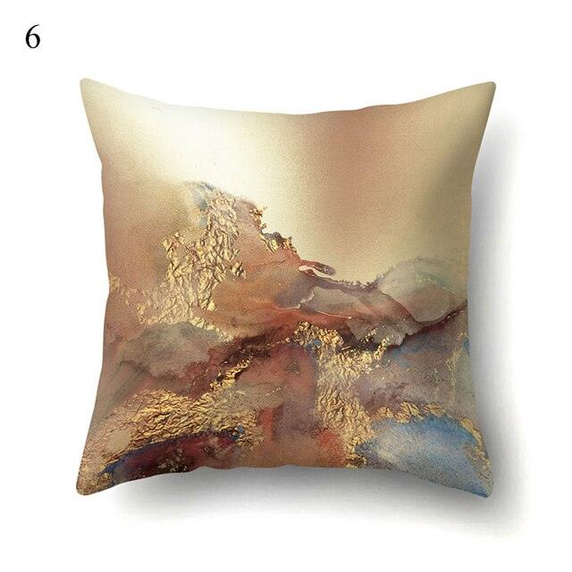 Vintage Art Pillow Print Cushion Cover Sofa Living Room Throw Pillow Covers Blue And Gold Modern Decorative Cushion Covers Charming Decrative Pillowcases