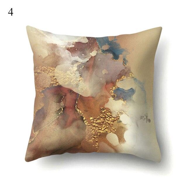 Vintage Art Pillow Print Cushion Cover Sofa Living Room Throw Pillow Covers Blue And Gold Modern Decorative Cushion Covers Charming Decrative Pillowcases