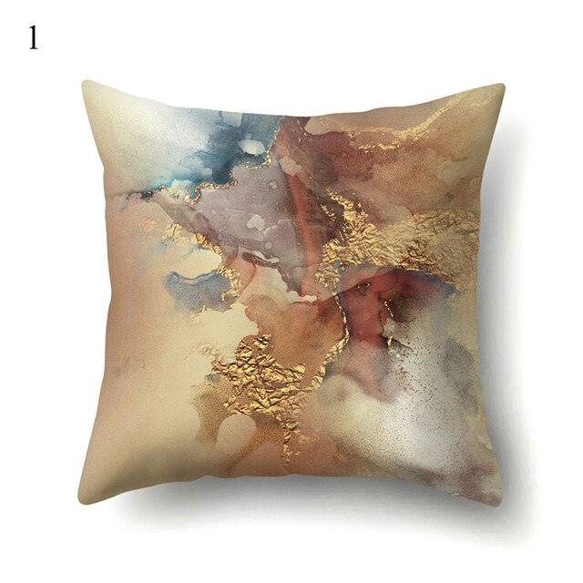 Vintage Art Pillow Print Cushion Cover Sofa Living Room Throw Pillow Covers Blue And Gold Modern Decorative Cushion Covers Charming Decrative Pillowcases
