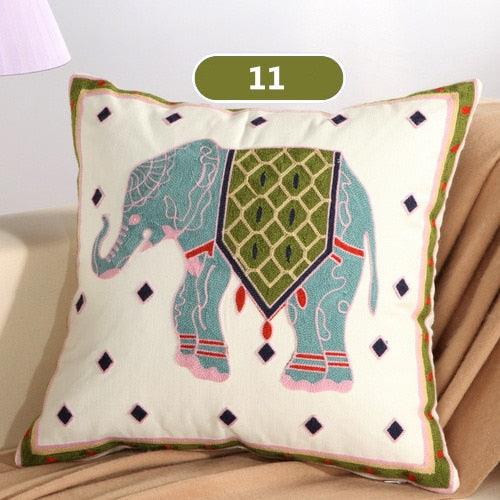 Vintage Embroidery Pillow Case Cushion Cover Ethnic National Handmade Decorative Throw Pillow Cases Covers Embroidery Bohemian Flower Design Couch Pillows Covers for Bed Living Room 45*45CM