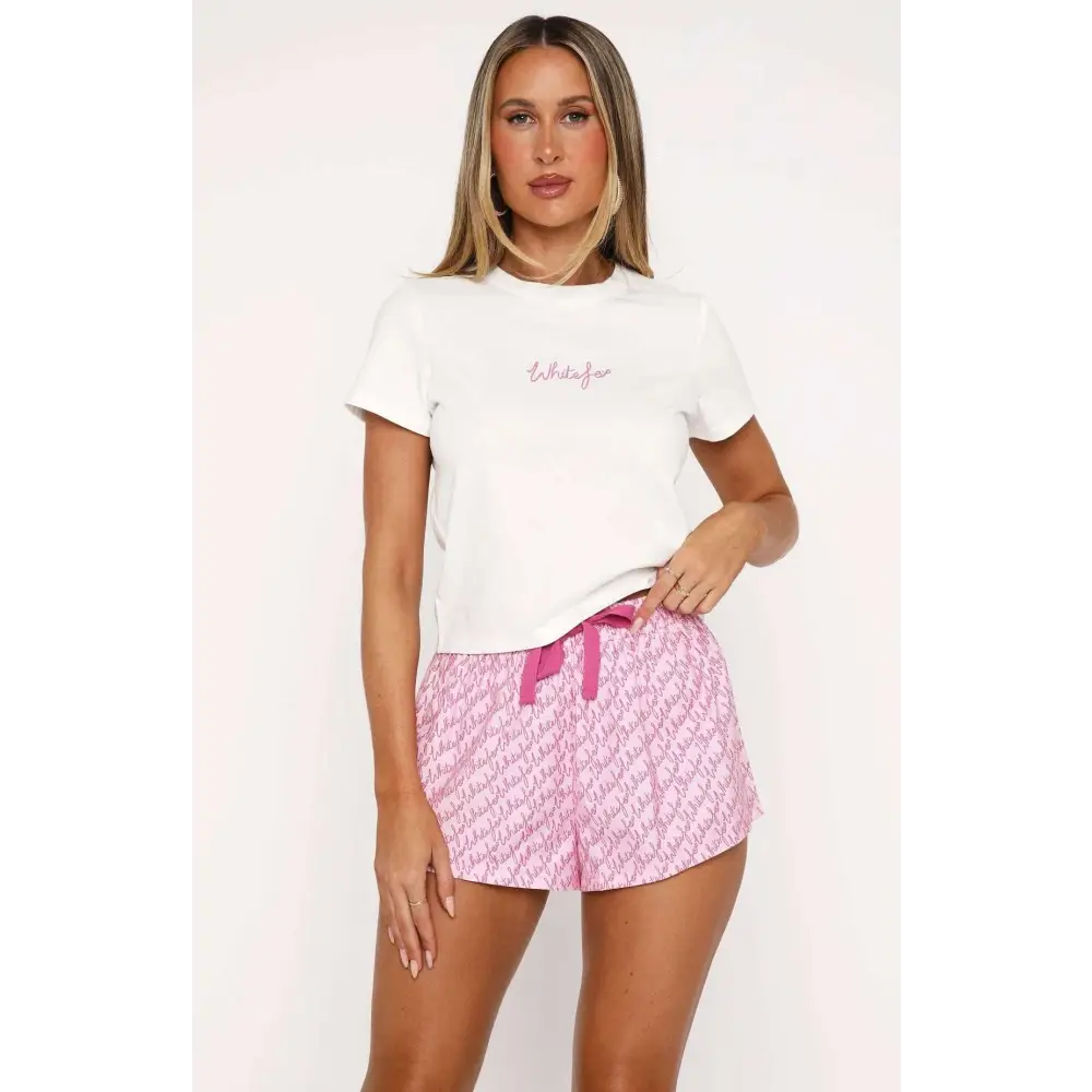 White Fox Shorts Sweetheart Pajamas Printing Suit